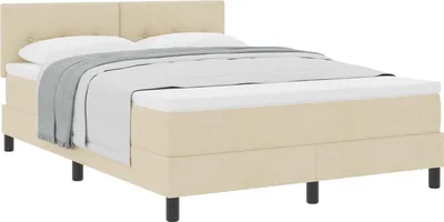 Produktbild von Boxspringbett mit Kopfteil Creme 140 x 200 cm Stoff