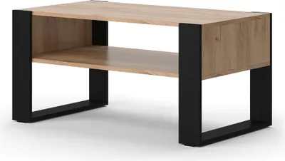 Produktbild von Couchtisch  Vicco Olli Goldkraft Eiche 92 x 52.4 cm mit Ablage, Model 49989