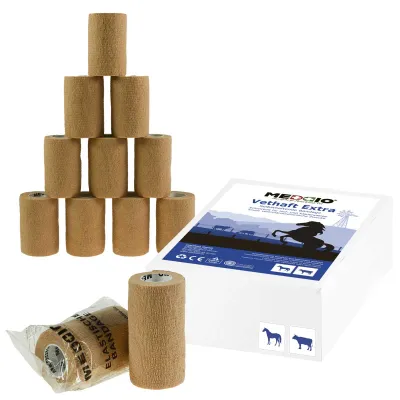 12 x Vethaft Extra selbsthaftende Bandage für Huf- und Klauenpfleger beige