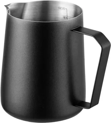 Productafbeelding van Melkkannetje - Roestvrij staal - 600 ml - Zwart