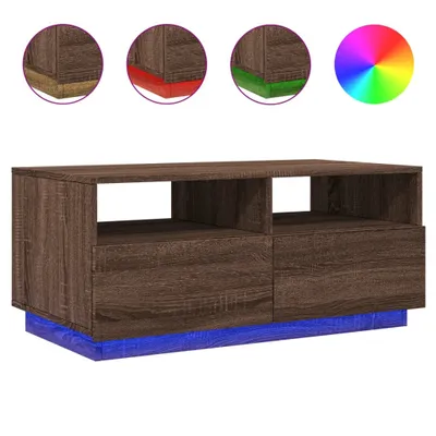 Immagine prodotto di Tavolino da Soggiorno con Luci LED Rovere Marrone 90x49x40 cm