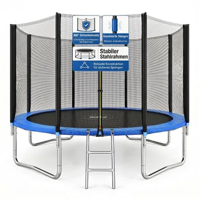 Produktbild von Kehot Trampoline 305 cm | Sicherheitsnetz | Belastbar bis 150 kg | 36 Federn | Verzinkter Stahlrahmen