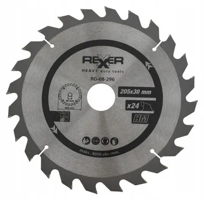 Obrázek produktu pro REXXER Kotoučová pila na dřevo 205mm 24 zubů HM