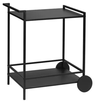 Produktbild von SCHÖNER WOHNEN-Kollektion Küchenwagen Mod. JAMIE stilvoller Rollwagen Küche mit praktischen Rollen in elegantem Schwarz aus robustem Metall Maße 65x77x43 cm Radgummierung TPE