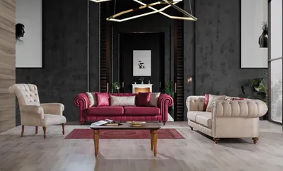 Produktbild von Chesterfield Sofa Couch Garnitur Sitzgruppe Polster Gruppen Wohnzimmer Set 3+3+1