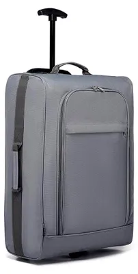 Produktbild von Handgepäck Koffer Softcase Leicht Stoffkoffer Kabinentrolley Reisekoffer mit 2 Rollen Kleiner Koffer für Flugzeug Handgepäck für Lufthansa Eurowings Ryanair Rollkoffer Trolley Polyester (Grau)