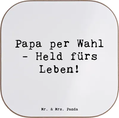 Produktbild von Mr. & Mrs. Panda PErsonalisierte Bierdeckel Adoptivvater Held - Weiß - Geschenk, Personalisiert, untersetzer, Familie, Geburtstage, Weihnachten, Familienstruktur, Wahl