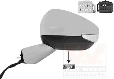 Produktbild von VAN WEZEL 0979815 Außenspiegel Seitenspiegel Links für CITROËN C4 Picasso II Konvex Beheizt Grundiert Teilgrundiert