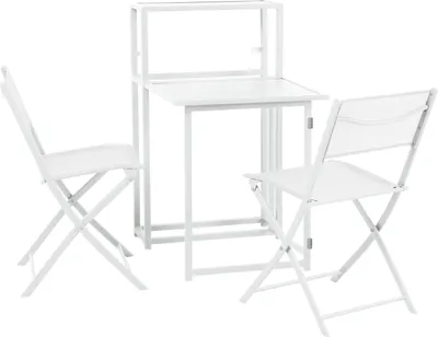 Image de SVITA Balcon Set peu encombrant Meubles de balcon petit balcon pliable blanc