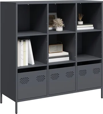 Image de Maison Exclusive - Buffet haut anthracite 101,5x39x103,5 cm acier