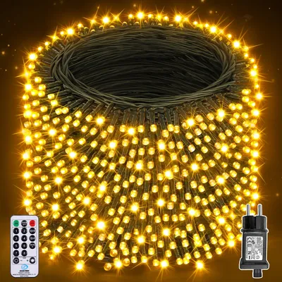 Lichtsnoer 800 LEDs warmweiß 8 Modi Fernbedienung IP44 80 m