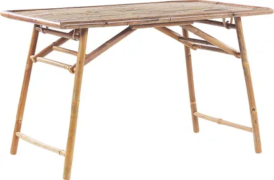 Zdjęcie produktu dla BELIANI Stół ogrodowy jasnobrązowy 120 x 70 cm składany naturalny