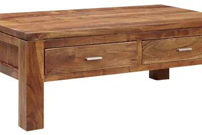 Immagine prodotto di MASSIVMOEBEL24 | tavolino da salotto in legno di Acacia 110x60x40 miele dorato laccato SHAMAN #70