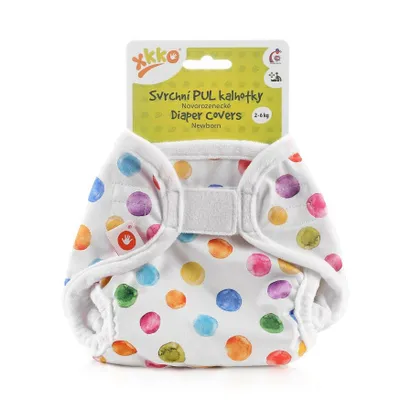 Produktbild von xkko Newborn Überhose Klett Watercolour Polka Dots