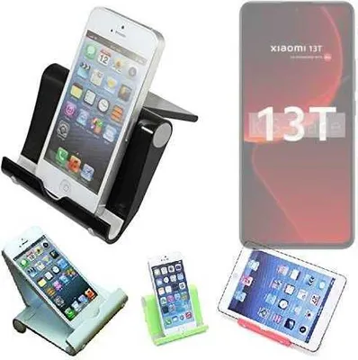 Produktbild von K-S-Trade Handy-Ständer kompatibel mit Xiaomi 13T faltbarer Tischständer Smartphone Tablet Halterung Reise