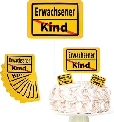 Produktbild von Oblique Unique Torten Topper Kuchen Muffin Cupcake Aufsatz Kind / Erwachsener 10 Stk. Geburtstag Jugendweihe Konfirmation Deko
