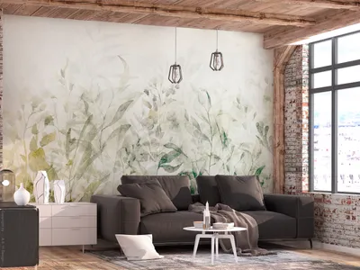 Produktbild von Vlies Fototapete Blätter 300x210 cm Tapeten Wandtapete XXL Natur Botanik Pflanzen Wiese beige b-A-0880-a-d
