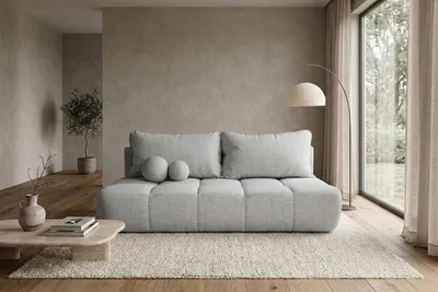 Productafbeelding van Kaiser Möbel slaapbank met bedlade, bekleed met stof Verita, grijs, model COCO