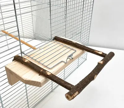 Produktbild von Anflugsitzstange für Vogelheime Vogelkäfige 24,5x12/20cm aus Holz