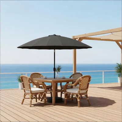 Produktbild von Großer Terrassenschirm & Poolschirm – Gartenschirm mit verstellbarer Neigung, UV-Schutz, wetterfest, für Garten, Terrasse & Balkon, ohne Standfuß
