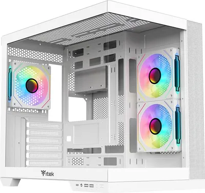 Produktbild von itek DARK CAVE DS, Tower, PC, Weiß, ATX, micro ATX, Mini-ITX, Gaming, Blau, Grün, Rot