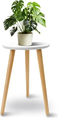 Immagine prodotto di Supporto per piante bianco, portavaso in legno, ideale per il soggiorno