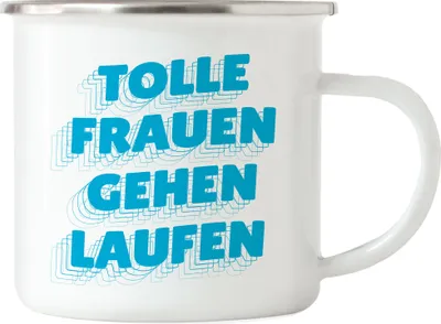 Produktbild von Tolle Frauen Gehen Laufen Emaille Tasse Running Läuferin Joggen Sportlerin Bewegung Hobbie Sport Freizeit Laufschuhe