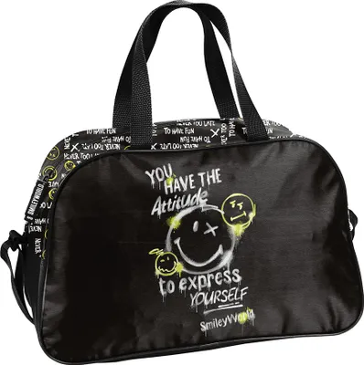 Produktbild von PASO Sporttasche Kinder Jungen Mädchen Smiley schwarz