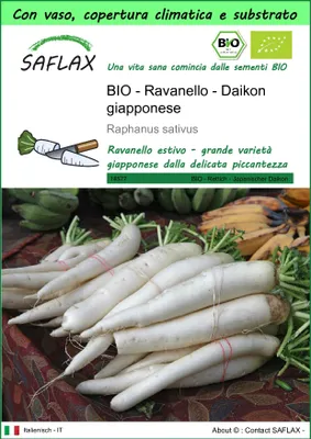 Immagine prodotto di SAFLAX Garden to go - BIO - Ravanello - Daikon giapponese - 100 semi - Raphanus