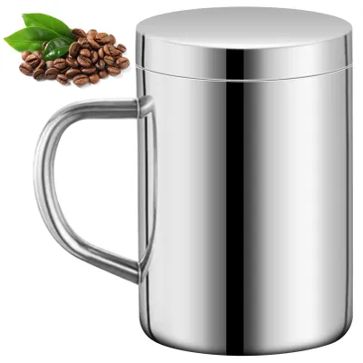 Doppelwandiger Edelstahlbecher 400 ml mit Deckel