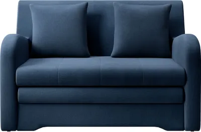Produktbild von Sofa mit Schlaffunktion und Bettkasten Couch für Wohnzimmer Schlafsofa Sofagarnitur Polstersofa  - 130x85x103 cm - AMIRO (Dunkelblau - Nube 40)