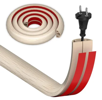 Produktbild von Kabelkanal Holzoptik Selbstklebend 2,5 cm x 6 m - Flexible Kabelschutz für Zuhause und Büro