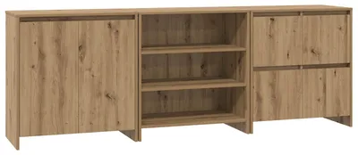 Zdjęcie produktu dla Komoda vidaXL, 3 sztuki, dąb Artisan, 70 x 41 x 75 cm, materiał drewnopochodny