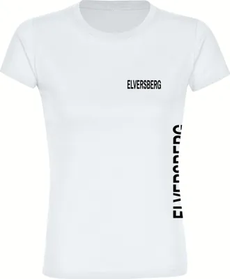 Produktbild von multifanshop Damen T-Shirt - Elversberg - Brust & Seite, weiß, Größe S