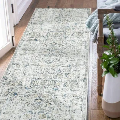 Immagine prodotto di Tappeto corridoio vintage boho Ibbenzoa®, 60 x 180 cm, motivo floreale multicolore, base antiscivolo, fibre sintetiche – ideale per corridoi, cucine e soggiorni