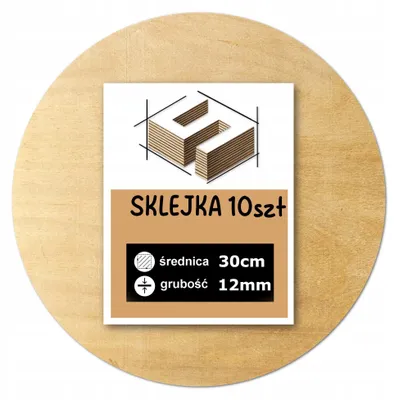 Zdjęcie produktu dla 10x Krążki ze sklejki brzozowej Ø 300 mm, 12 mm - laser, CNC, grawerowanie, modelarstwo i DIY