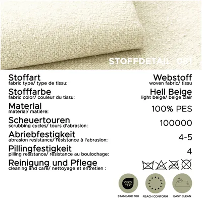 Productafbeelding van xonox.home slaapbank, 3-zits, crème kleur, afmetingen: 250x95x99 cm