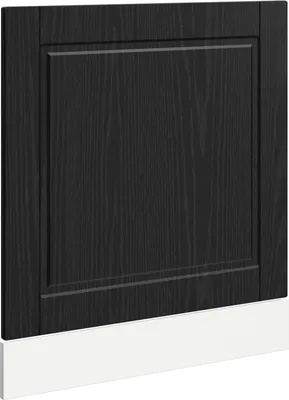 Zdjęcie produktu dla vidaXL Front do zmywarki PORTO, czarny, imitacja dębu, 60 x 1,5 x 57 cm