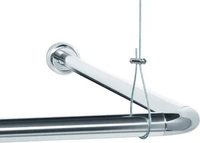Produktbild von Duschvorhangstange für L- und U-Duschen mit Deckenhalter