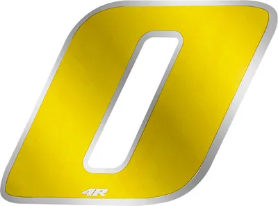 Image de Autocollant numéro de course pour moto "0" jaune 27 x 37 mm