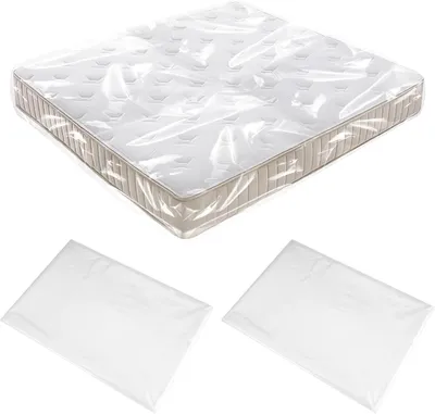 Produktbild von Matratzenaufbewahrungstasche 90 x 240 x 35 cm, 2 Stück, transparent, wasserdicht, für Umzug