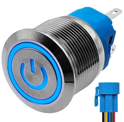 Produktbild von ProRide Metall-Drucktaster 22 mm ON/OFF 12V/24V mit Anschlusskabel