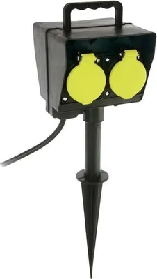 Obrázok produktu pre as-Schwabe 60680 as-Schwabe Erdspieß 2-fach Gartensteckdose 2,0 m schwarz