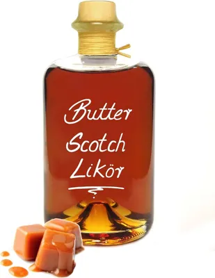 Produktbild von Butter Scotch Likör 1L Sehr aromatisch bonbonartig & lecker 18% Vol.