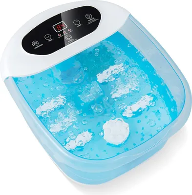 Produktbild von Fußmassagegeräte shiatsu, Fußsprudelbad mit Heizfunktion, Vibrations-Modus & Blasen-Funktion, Elektrische Fußbadewanne, Fußbad Massagegerät (Blau)