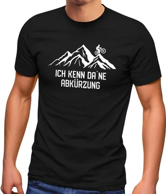 Produktbild von Herren T-Shirt Ich kenn da ne Abkürzung Fahrrad Mountainbike MTB Radfahren Berge Fun-Shirt Moonworks® schwarz L