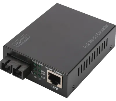 Produktbild von DIGITUS Konverter Gigabit PoE   Multim. Media RJ45/SC MM PSE