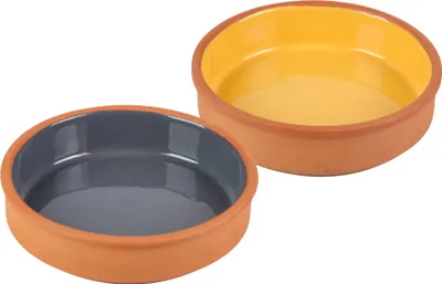 Produktbild von Tapas Schalen ca. 16cm Terrakotta - 2 Stück - farbig glasiert
