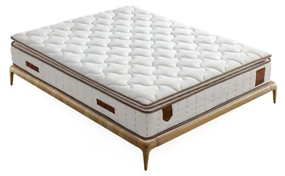 Produktbild von Elegantes weißes Bett mit Matratze in modernem Design
