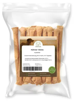 Produktbild von Hundesnack Hühner-Sticks, schonend getrocknet, hoher Fleischanteil, ohne Konservierungsstoffe, 1kg